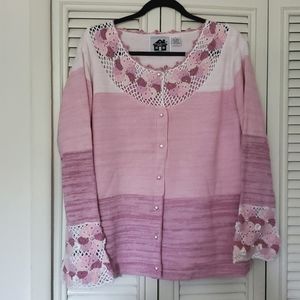 Like new! Vintage Storybook Knits Pinwheels & Flowers sweater